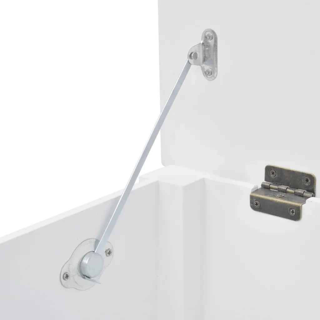 Cassapanca-Baule-Panca con Contenitore in Stile Barocco MDF Bianca