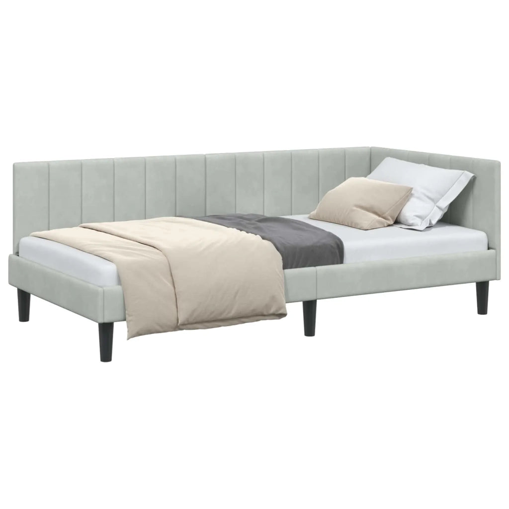 Cornice del letto ad angolo Grigio chiaro 90 cm x 190 cm