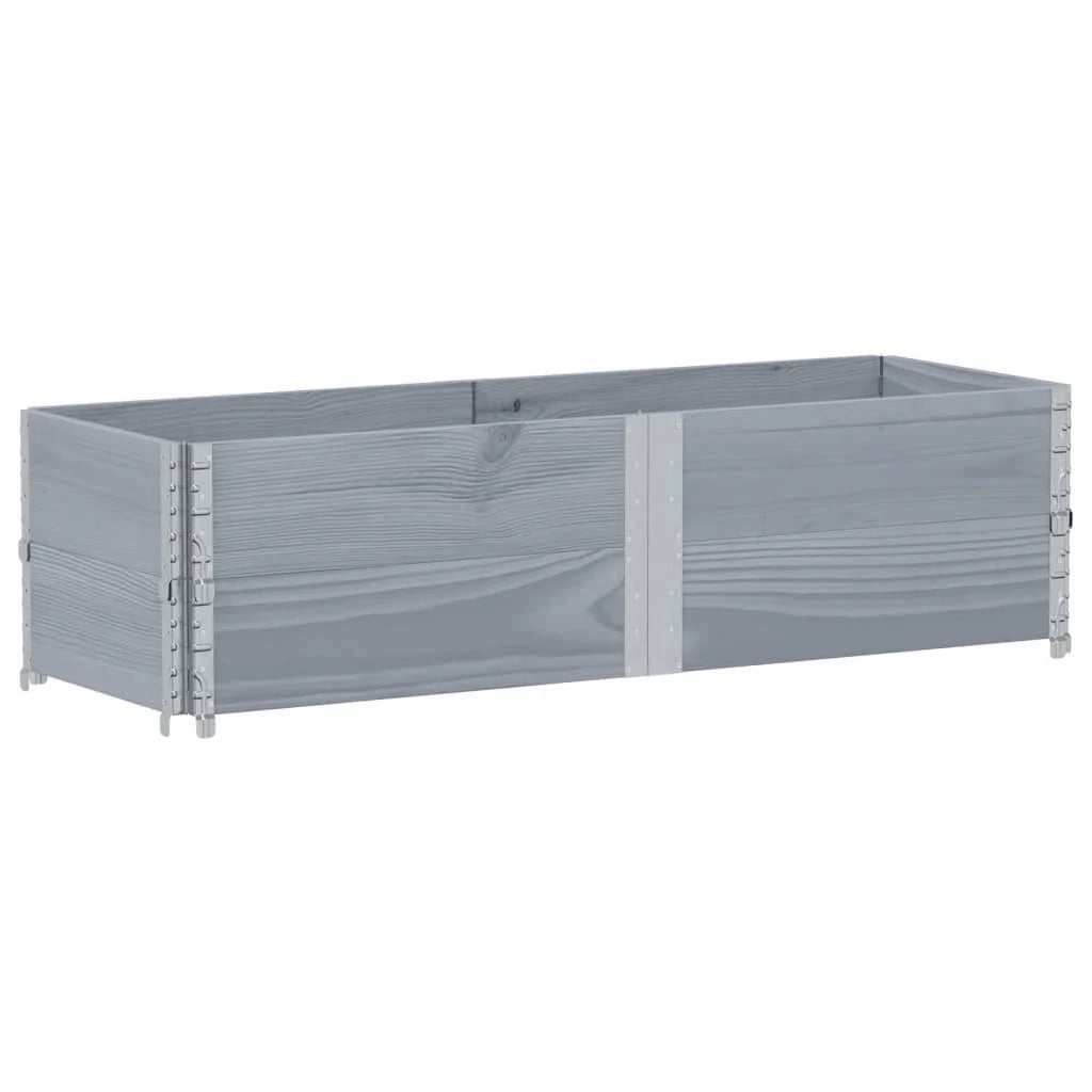 Fioriera rialzata per piante fiori terrazzo giardino 150 x 50 cm legno massello di pino grigio 02_0037434