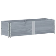 Fioriera rialzata per piante fiori terrazzo giardino 150 x 50 cm legno massello di pino grigio 02_0037434