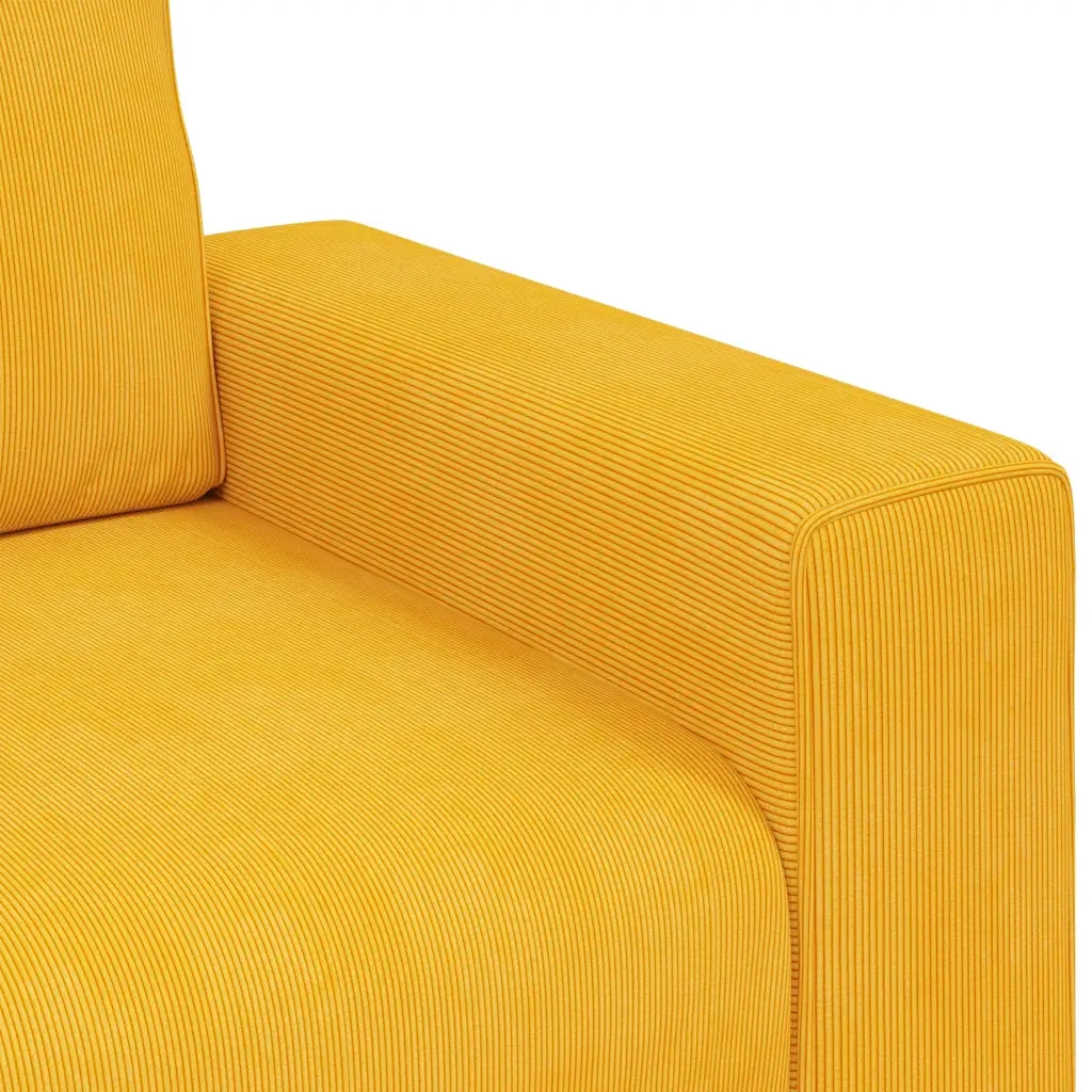 Divano Divanetto Giallo Chiaro 160x77x82cm Tessuto di Velluto a Coste 4105198
