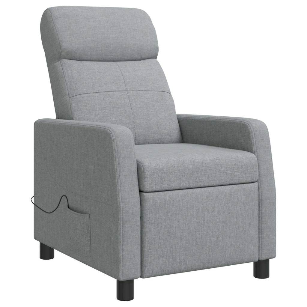 Poltrona Massaggiante Grigio Chiaro Tessuto 42035057