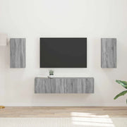 Set mobile TV 4 pcs Grigio Sonoma Legno multistrato 3409156