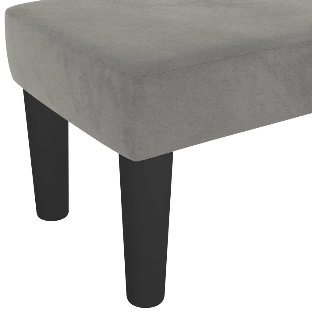 Panca-Sgabello Grigio Chiaro 100x30x30 cm in Velluto