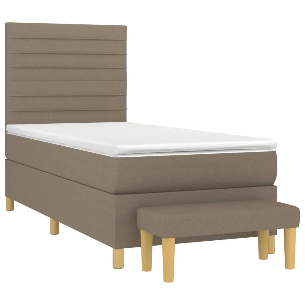 Giroletto a Molle con Materasso Tortora 90x190 cm in Tessuto 3137201