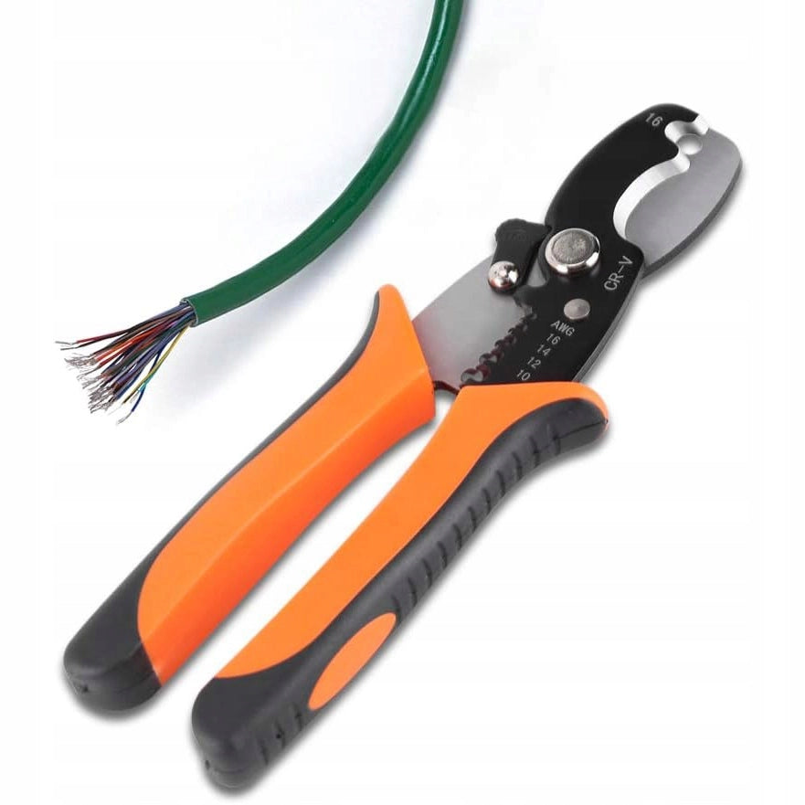 Pinza per Taglio e Spellatura Cavi – Acciaio Temperato, Manico Ergonomico | Lunghezza 180 mm, Gamma 0,2-6 mm