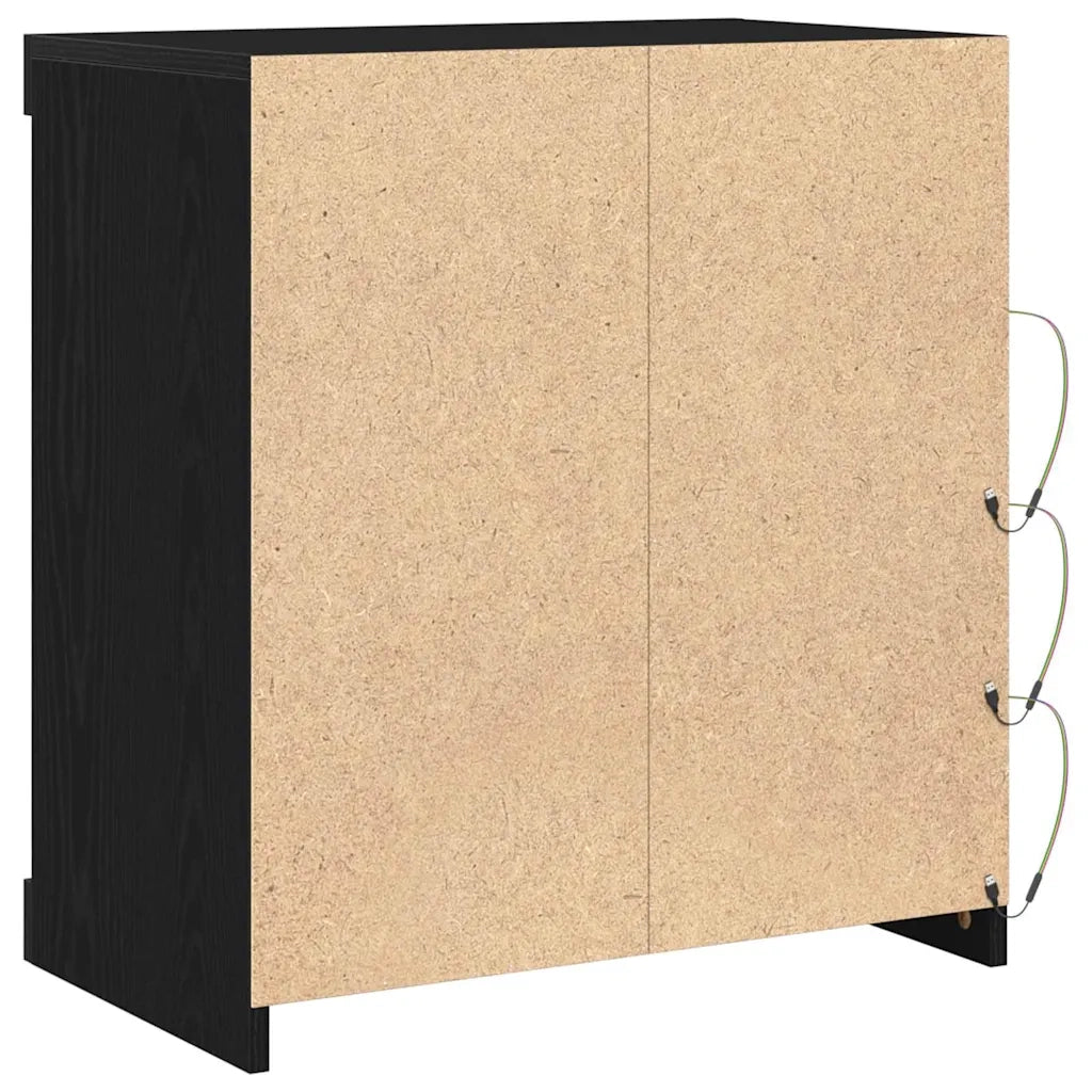 Madia LED Rovere Nero 60,5 x 37 x 67 cm Legno multistrato 863044