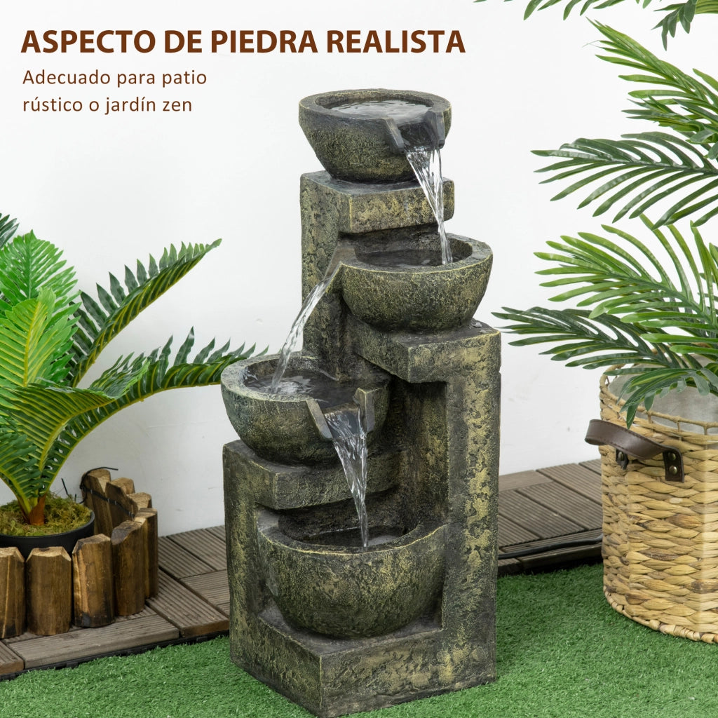Fontana a Cascata a 4 Livelli 5W ¨C Minimal ¨C Multicolore 25x24x60 cm