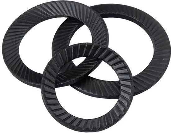 Raccordi di chiusura antiscivolo - Borghi - Acciaio di carbonio - M8x13mm - 60 pezzi - Resistente all'ossidazione e corrosione - Dischi di bloccaggio