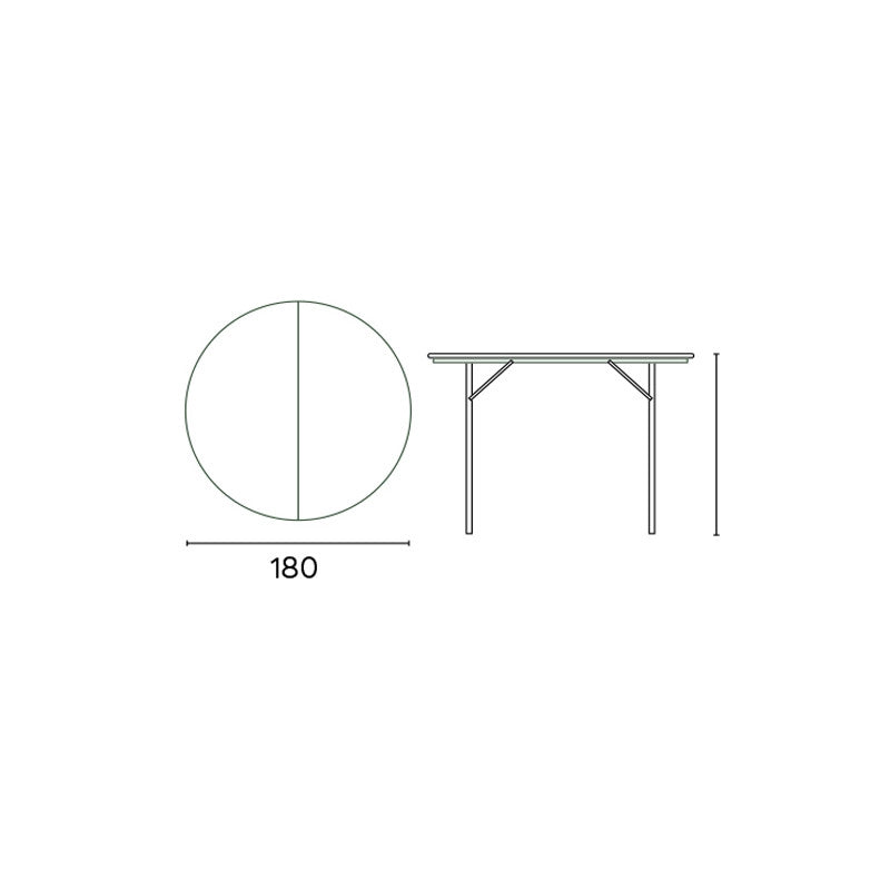 Tavolo da catering pieghevole TTK11 MOIA Ø 180 cm