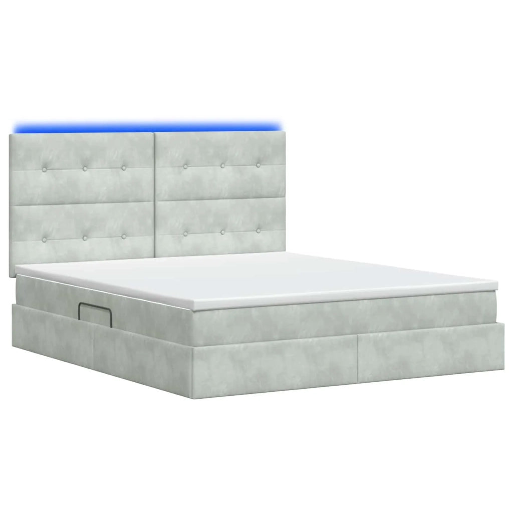 Letto con contenitore LED e materasso Grigio Chiaro 3460140