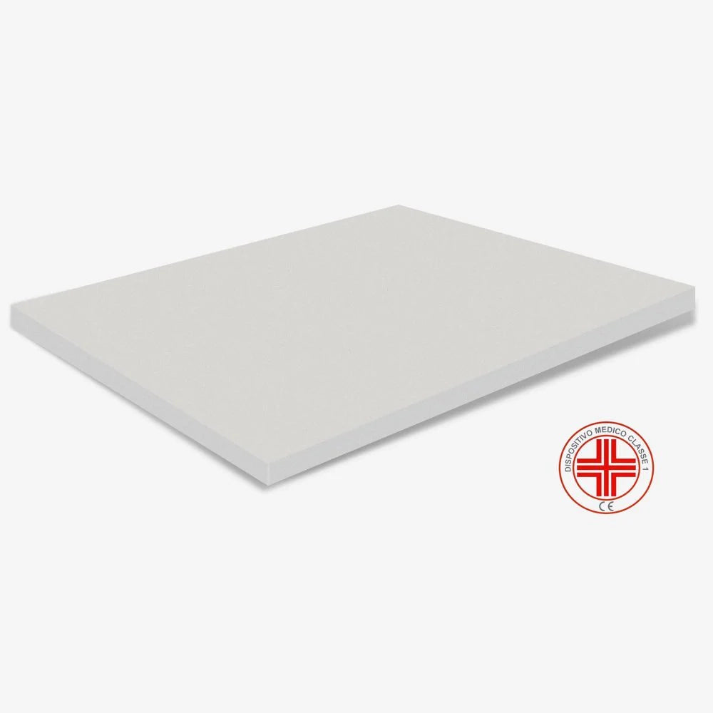 Topper Memory Foam singolo 120x195 - alto 5 cm, rivestimento Dry Amicor, sfoderabile | Correttore H5