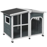 Cuccia per Cani Piccoli con Tetto Apribile in Acrilico e Fondo Rimovibile ¨C Xylo ¨C 101x66,5x70,5 cm Grigio Scuro