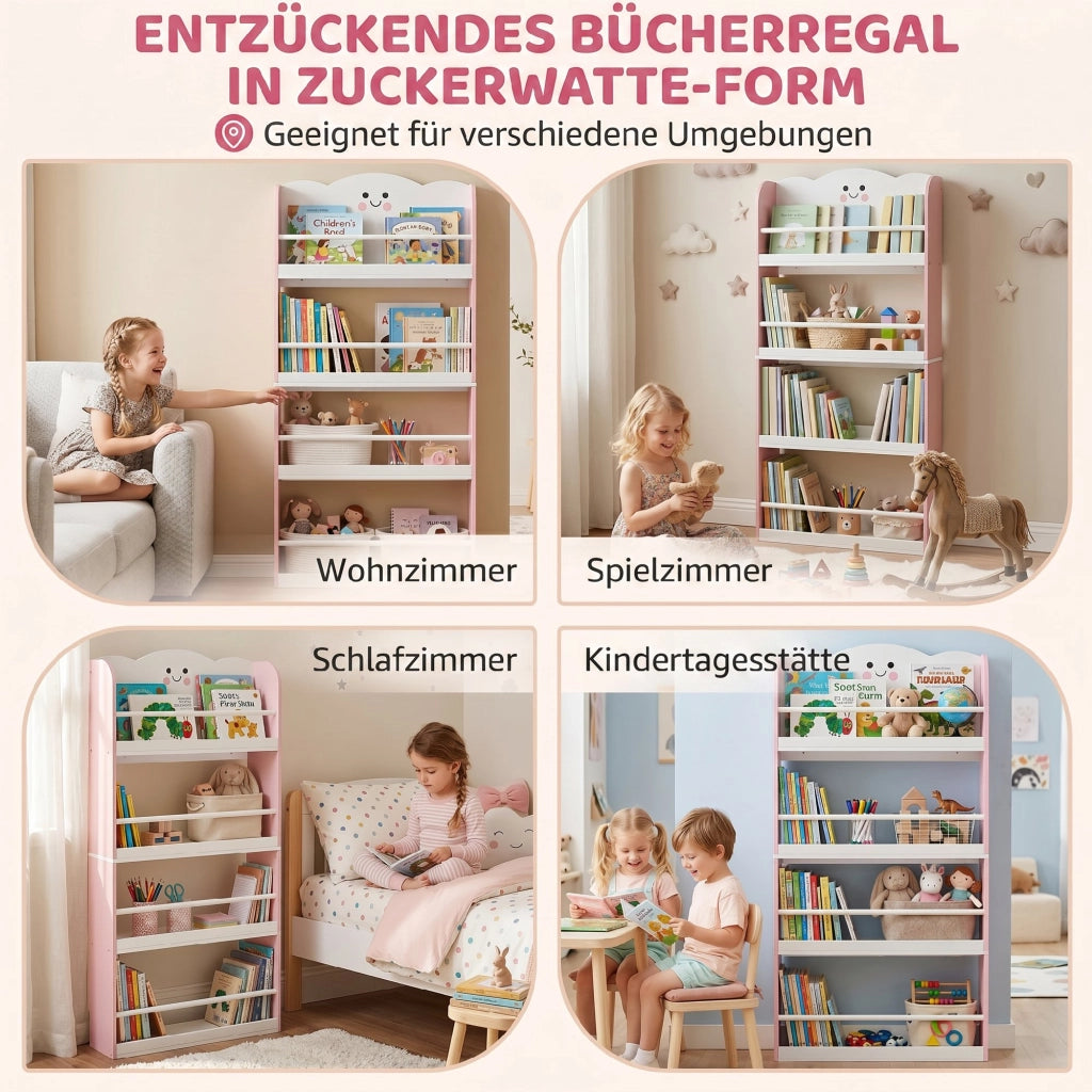Libreria per Bambini a 4 Ripiani ¨C Minimal ¨C Rosa