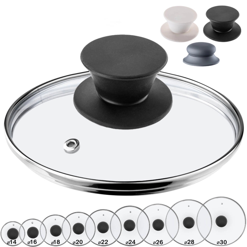 Coperchio in vetro KADAX da 16 cm, universale, resistente al calore, per pentole e padelle.