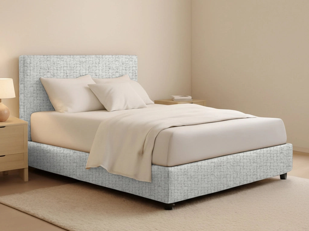 Harlow, Letto Piazza e Mezza Sfoderabile Made in Italy, Grigio Chiaro