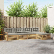 Set di divani da esterno 5 pcs Bianco e Grigio Chiaro 3390326