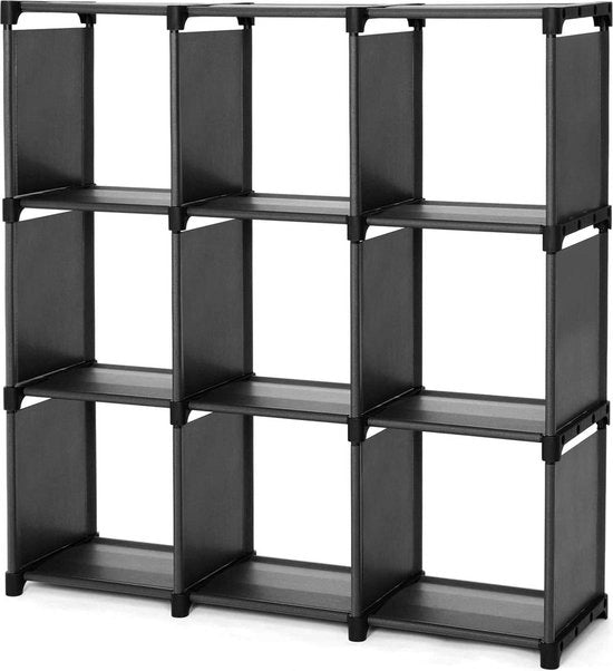 Cassettiere con 9 contenitori - libreria organizzatore per la camera da letto - soluzione di archiviazione per la sala da pranzo cassettiere pieghevole