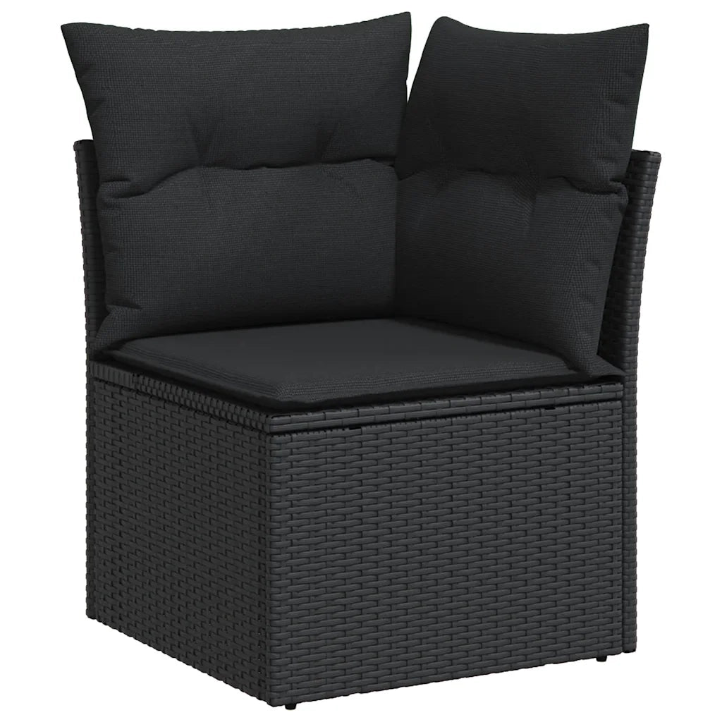 Set Divani da Giardino con Cuscini 7pz Nero Polyrattan 3327338