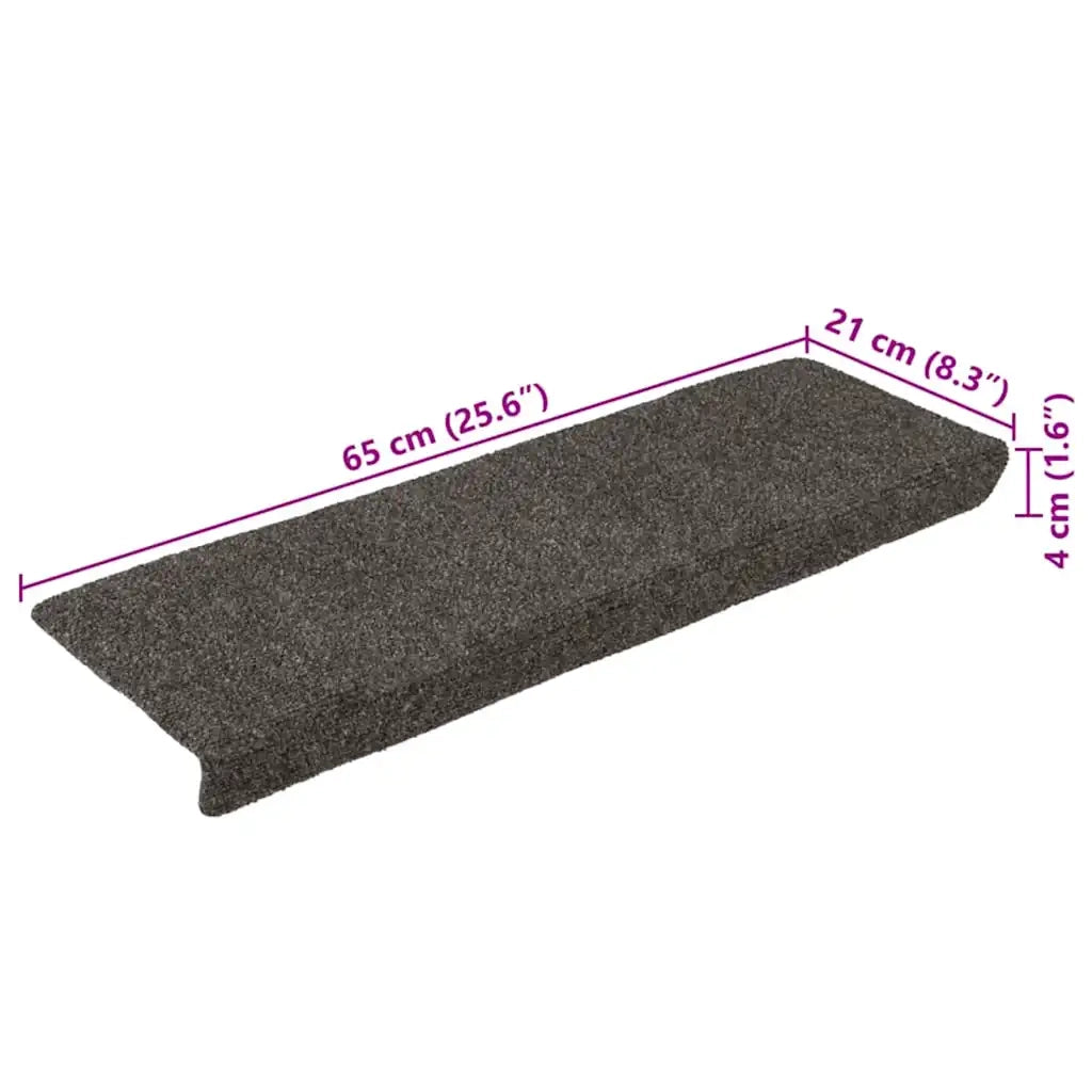 Tappetini per scale autoadesivi 30 pz 65x21x4 cm Antracite Bordo rettangolare 3365699