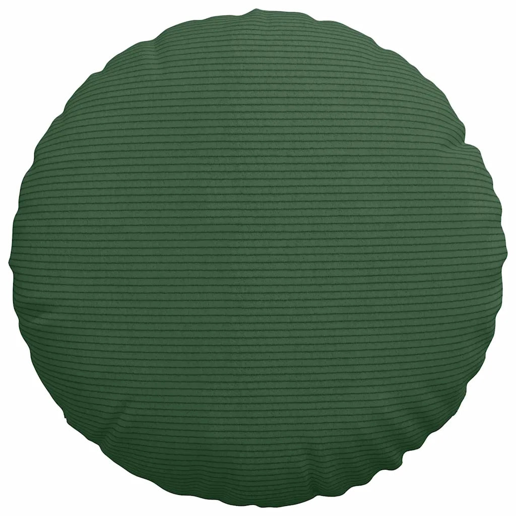 Cuscini per Seduta 2 pcs Verde Scuro Ø 40 cm Tessuto in Cords 42014154
