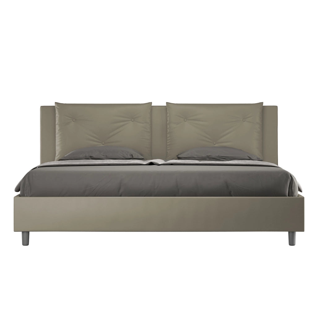 BS COM Letto contenitore imbottito 180x210 similpelle cappuccino