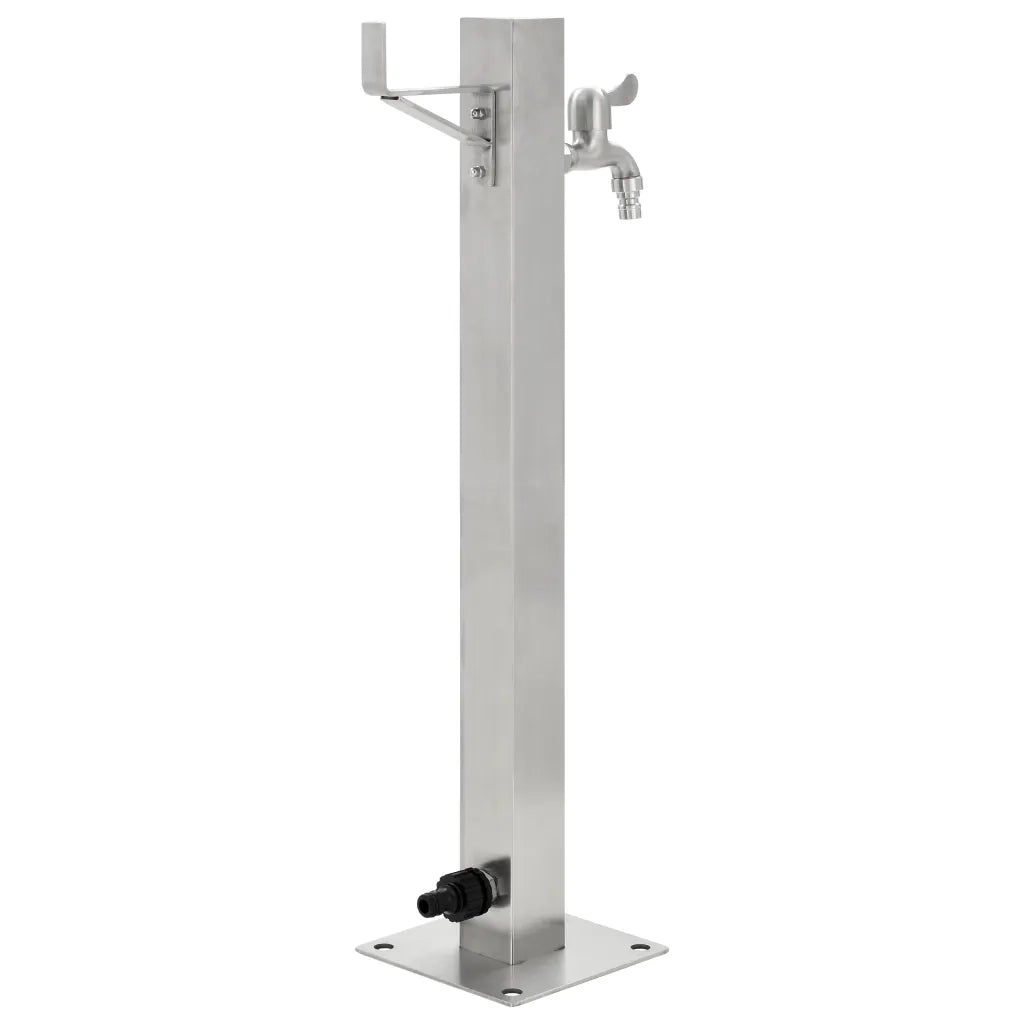 Fontanella a Colonna in Acciaio Inossidabile Quadrata 65 cm 45454