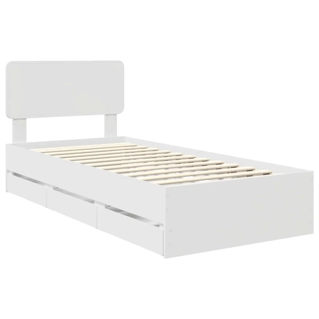 Struttura del letto-Giroletto-Rete del Letto Bianco 75 x 190 cm Legno ingegnerizzato 649703