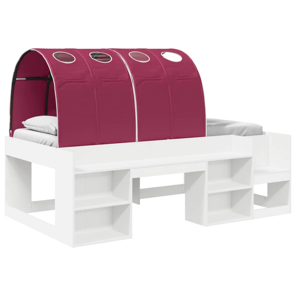 Letto alto per Bambini | Letto Infantile | Lettino con storage Bianco e Rosso