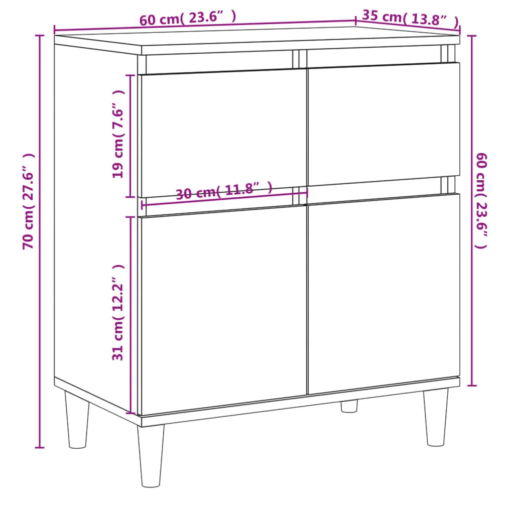 Buffet credenza cassettiera mobiletto mobile contenitore organizer per cucina soggiorno salotto 60 x 35 x 70 cm legno ingegnerizzato bianco 02_0030355