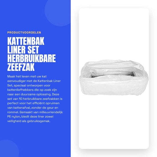 Liner per gatto in PE Nylon - 10 pezzi - Resistenti e duraturi - Ecocompatibili - Adatti a tutte le coperture per gatto - Facili da utilizzare