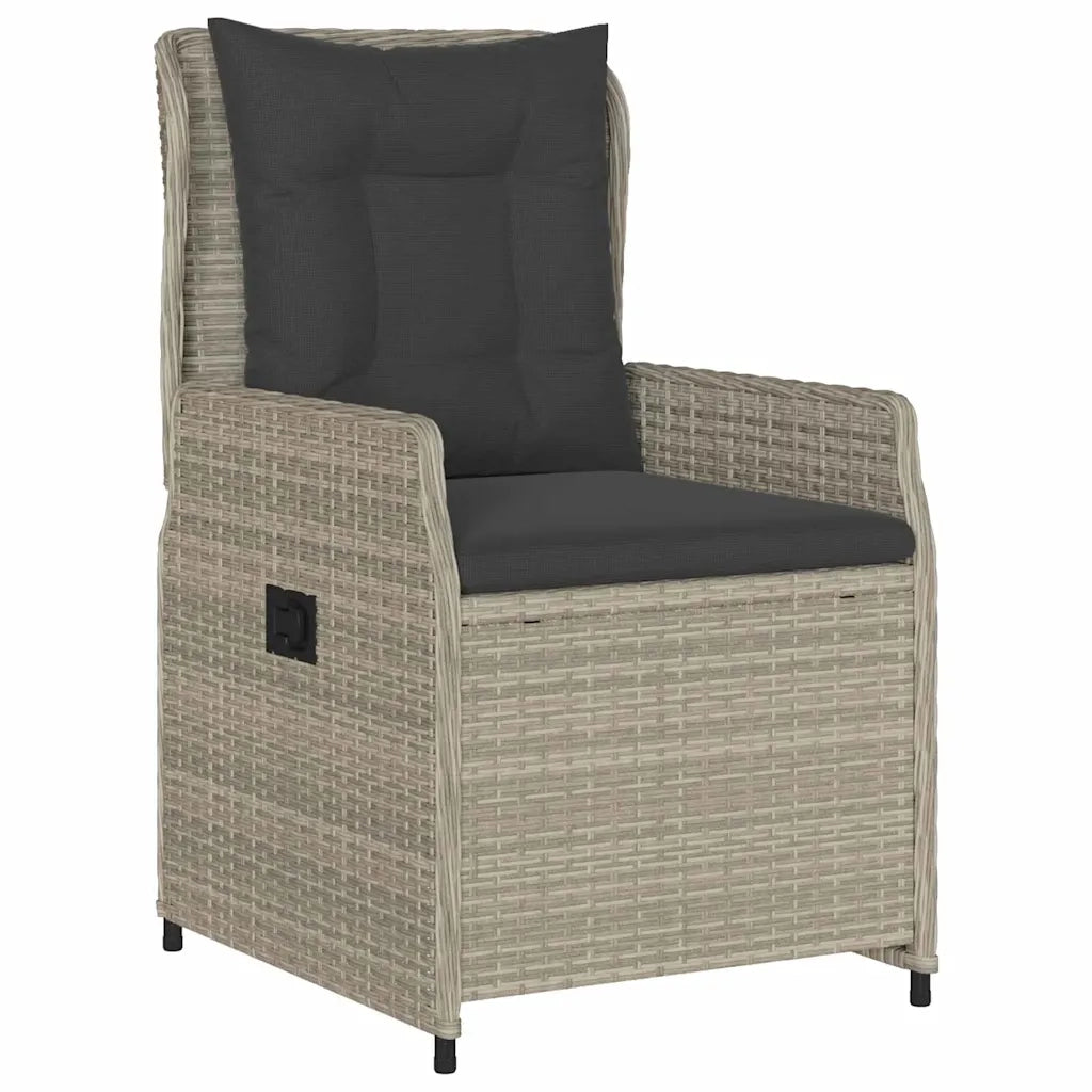 Set da Pranzo per Giardino 3 pcs Grigio chiaro polyrattan