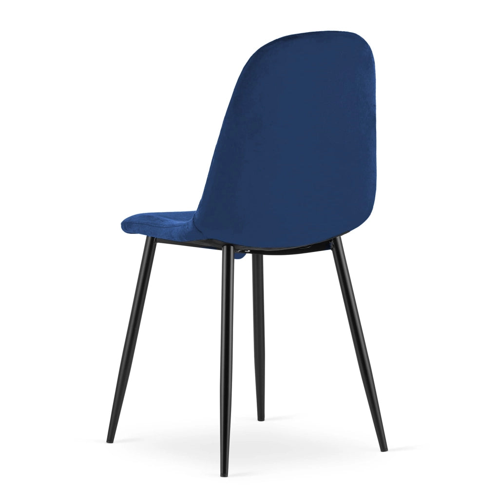 Sedia Valora DAPI in velluto blu navy con gambe in metallo x1