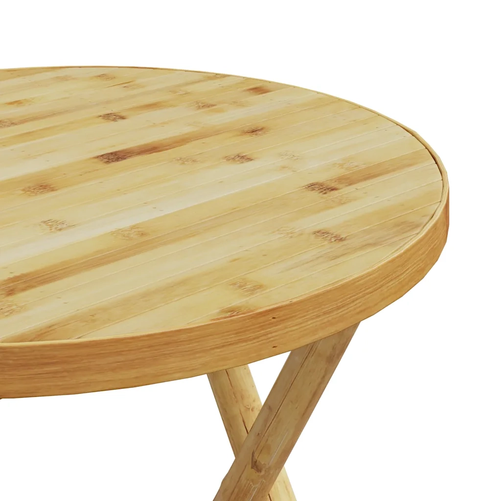 Set da Bistrot Pieghevole 3pz con Cuscini Grigio Scuro Bambù 365874