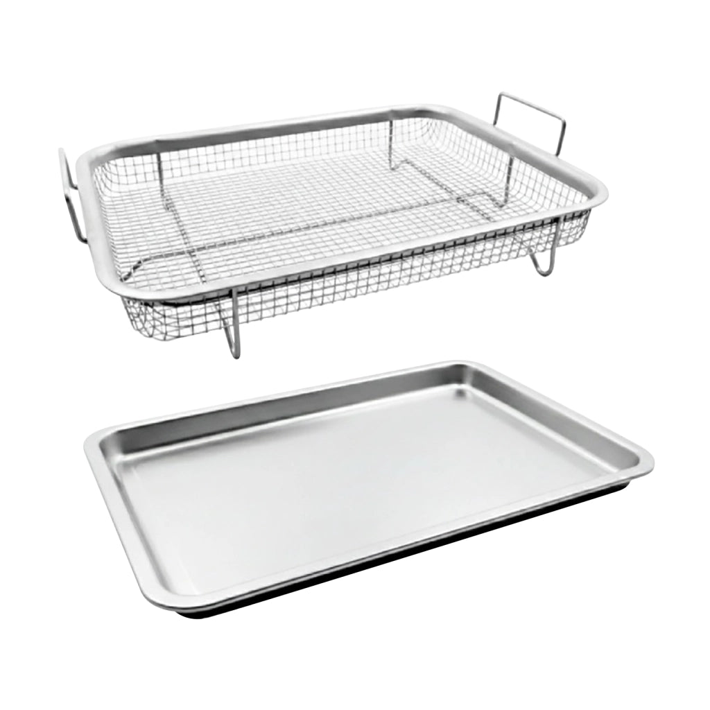 Cestello Friggitrice in Acciaio Inossidabile con Vassoio Scolatoio Argento Cheffinger