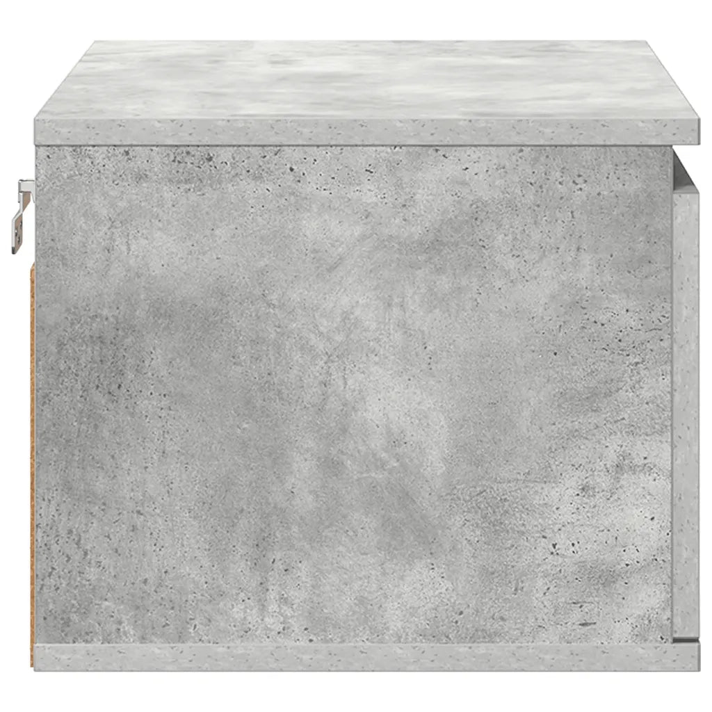 Comodini a Parete con Luci LED 2 pz Grigio Cemento 836833