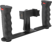 Sistema di stabilizzazione per video - Regolabile con braccio flessibile - Stabilizzatore per smartphone - Manico per vlogging - Rotazione di 360 gradi - Presa antiscivolo - Stabilizzatore per video