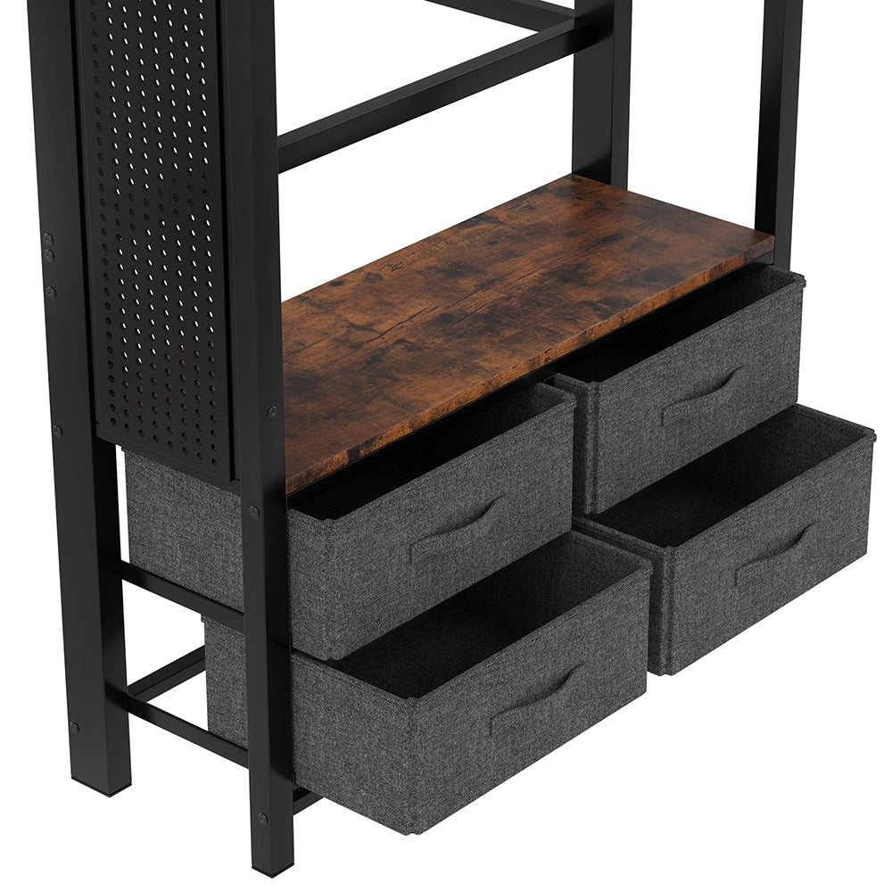 Letto a soppalco - Xylo - 90x200 cm 4 cassetti USB nero
