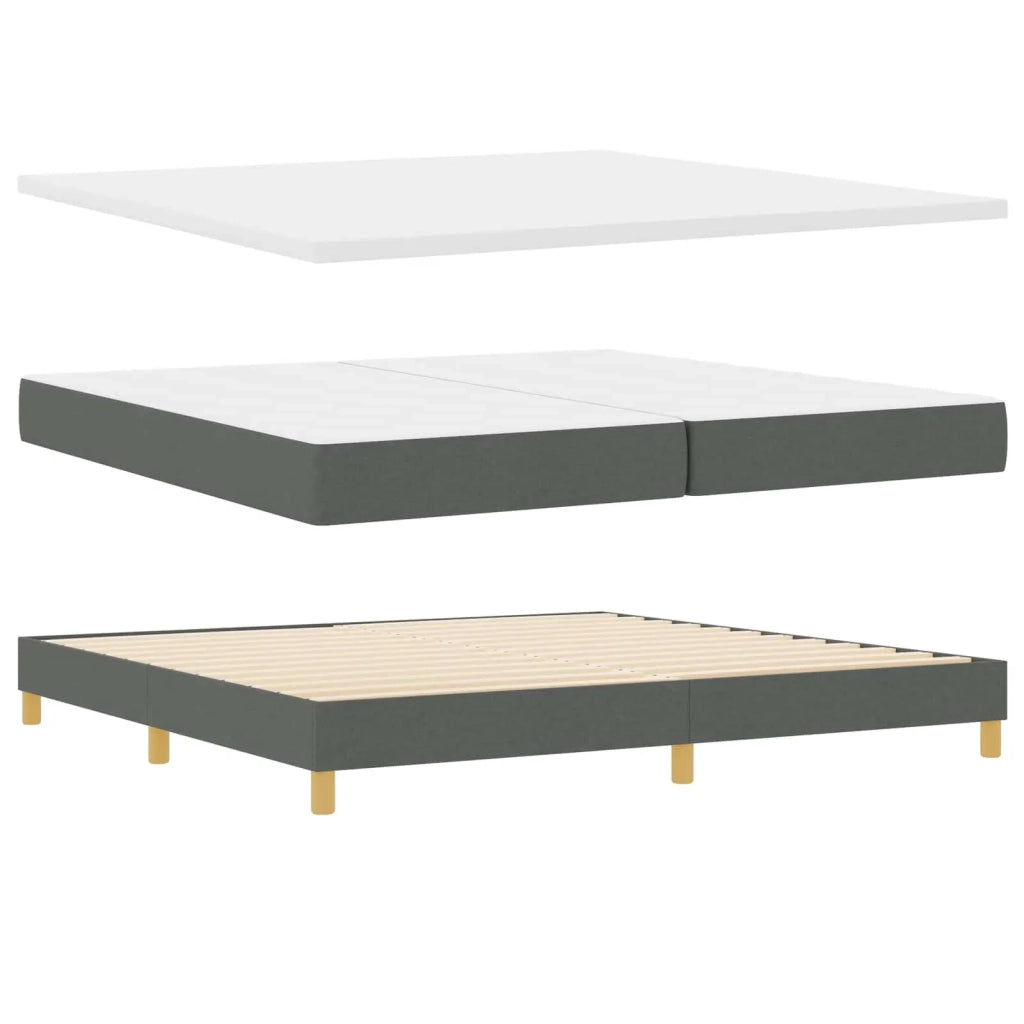 Letto a Sorgente LED Grigio scuro 200 x 200 cm Tessuto 3342388