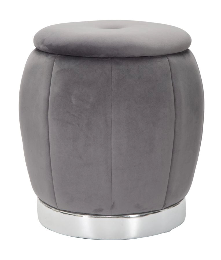 PUFF/CONTENITORE PARIS GRIGIO/SILVER CM � 43X43