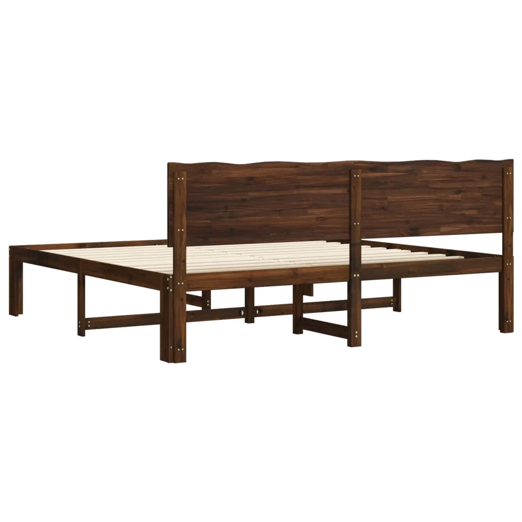 Letto matrimoniale con testiera ROSTOCK Marrone Scuro 3405458