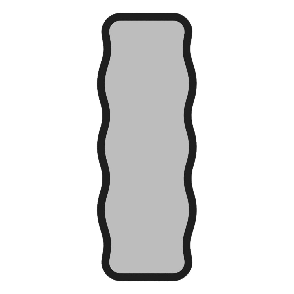 Bissone, Specchio Forma Rettangolare, 50x160h cm Nero
