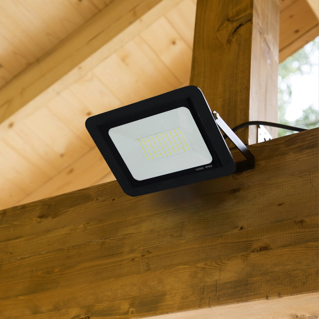 Faro LED SMD 100W 6500K 120° IP65 nero Polux 306722