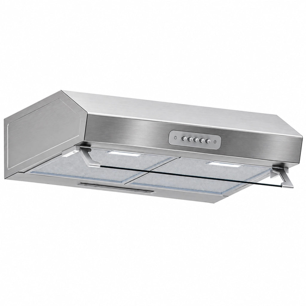 Cappa Sottopensile 60 cm Acciaio Inox 450 m³/h 3 Velocità Luce Led 140W