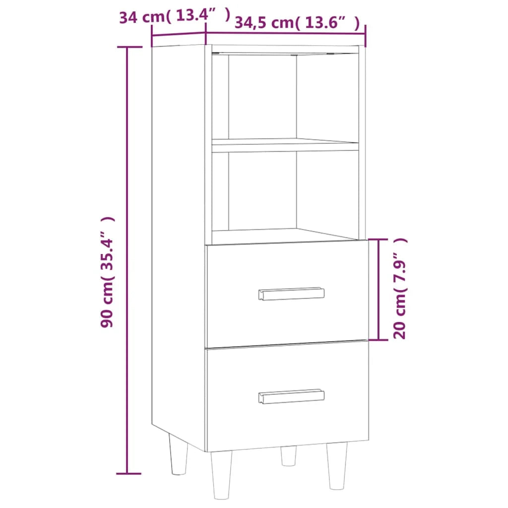 Buffet credenza cassettiera armadio mobile contenitore organizer per cucina soggiorno salotto 34,5 x 34 x 90 cm legno ingegnerizzato marrone 02_0030919
