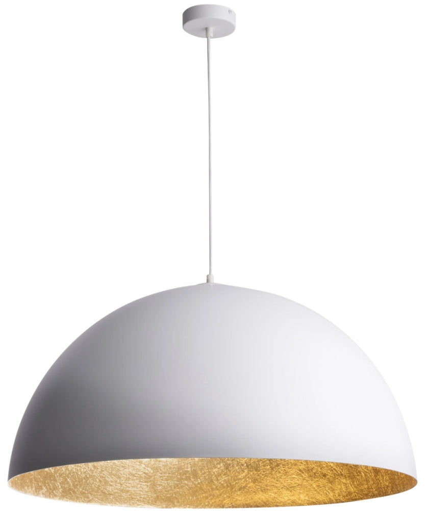 Lampada a sospensione Sfera bianco-oro Ø70 E27 Sigma