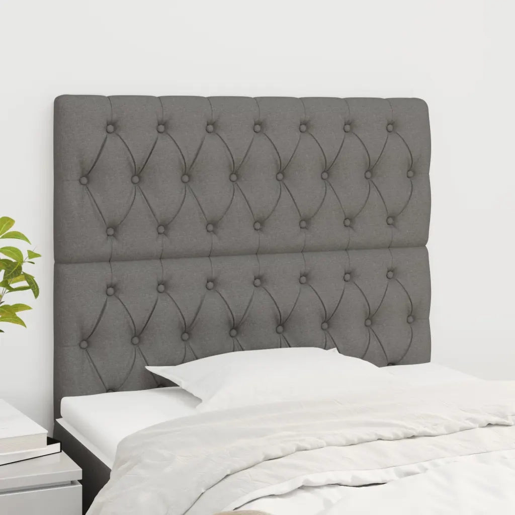 Testiera | Testata Grigio Scuro 90x7x118/128 cm Tessuto