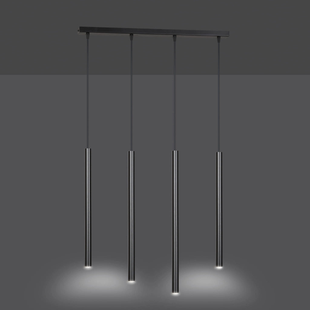 Lampadario Emibig Selter 4xG9 nero regolabile 120cm