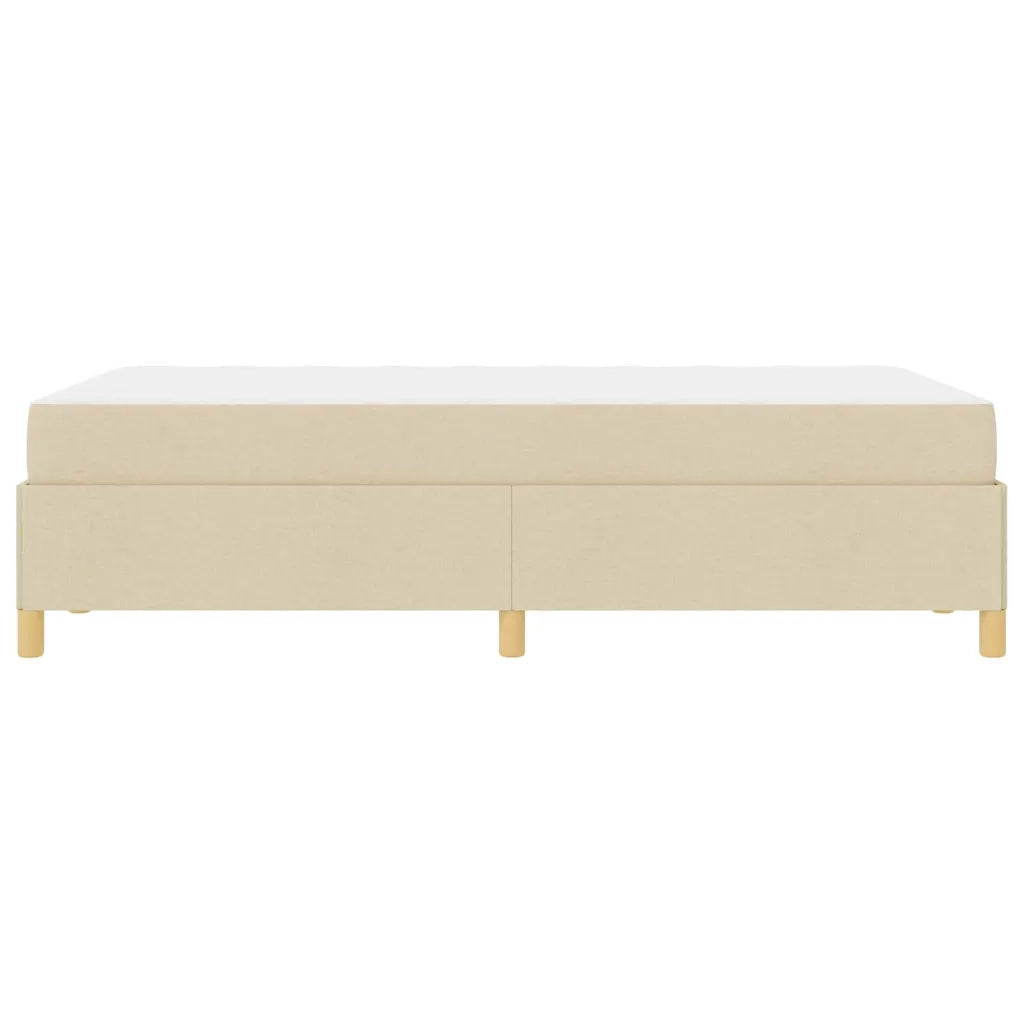 Letto matrimoniale | Letto per adulti | Struttura del letto con materasso Crema 120 x 200 cm Tessuto