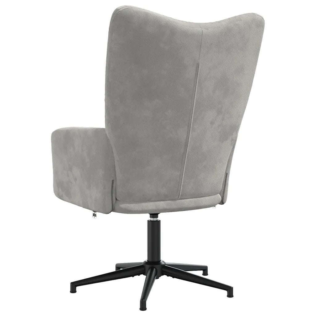 Sedia Relax Grigio Chiaro in Velluto 328095